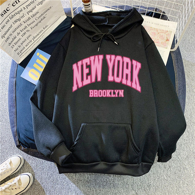 Damen Kapuzenpullover mit trendigem New York Brooklyn Druck Skjora