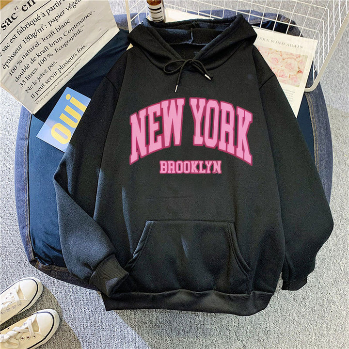 Damen Kapuzenpullover mit trendigem New York Brooklyn Druck Skjora