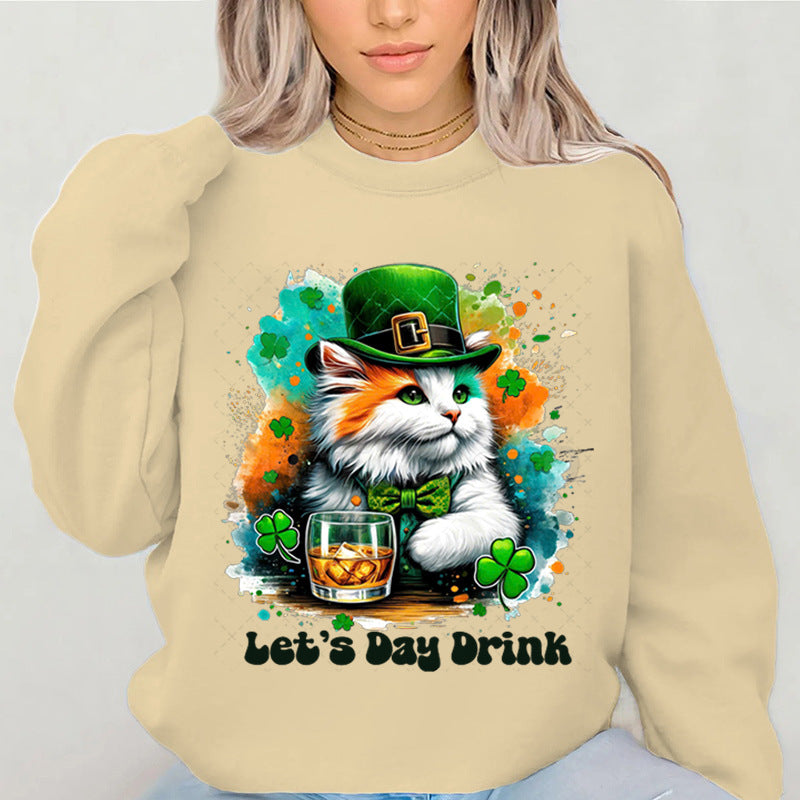 Kvinnegenser med morsomt katte design og inspirerende tekst Skjora
