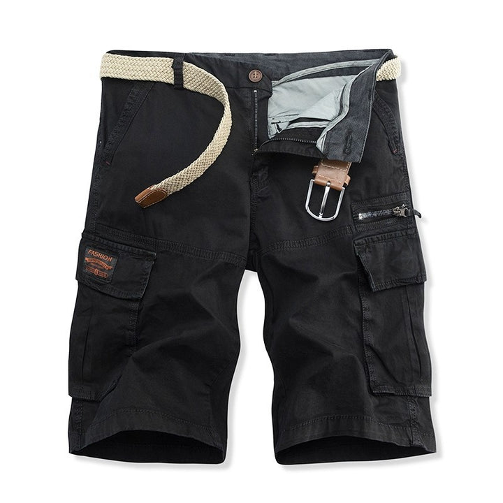 Herren Cargo Bermuda Shorts med fler-lomme-design Ravikna Svart