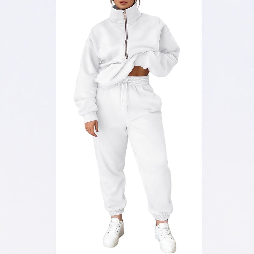 Kvinnens koselige fleece-pullover med høy krage og glidelås Skjora