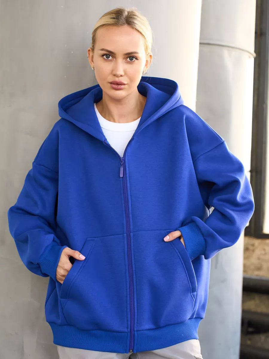 Dame casual hettejakke med full glidelås og store lommer