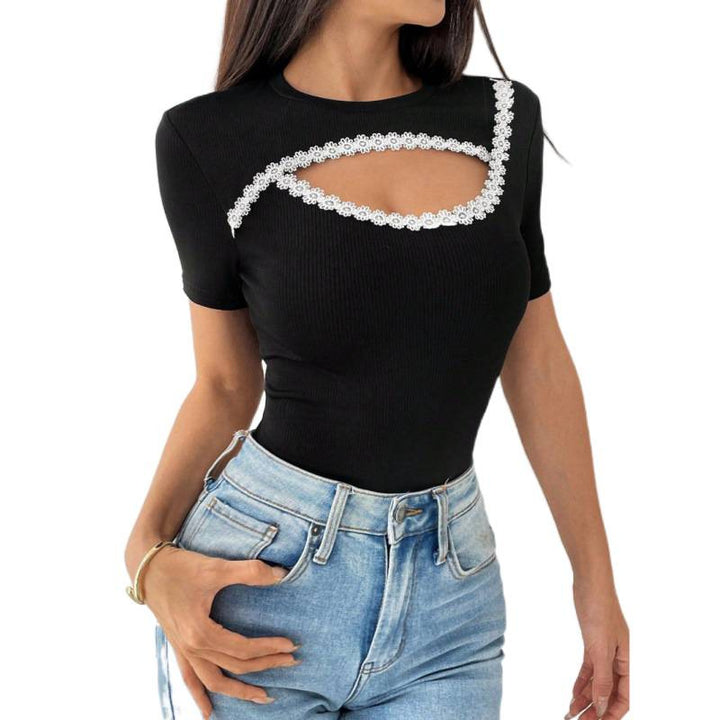 Dame Figurtilpasset Bodysuit med fint blondestykke Skjora