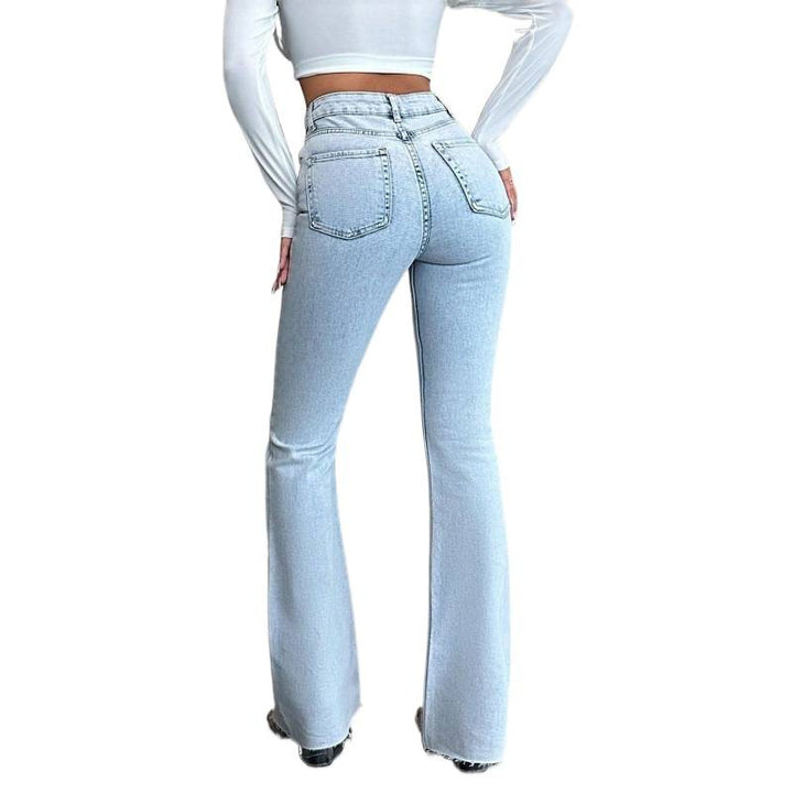 Dame Flared Jeans med høy midje og avslappet snitt Skjora