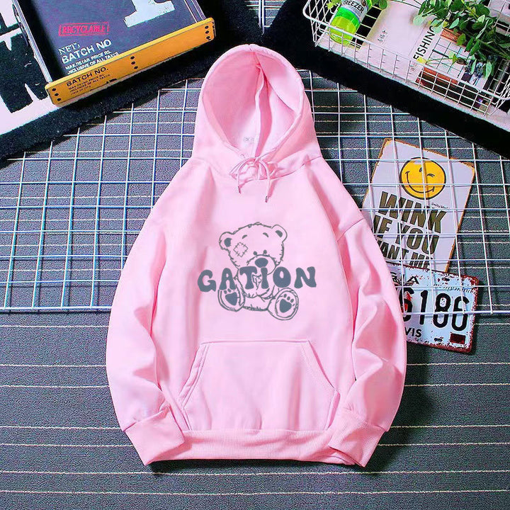 Damen Kapuzenpullover mit süßem Bärenmotiv Skjora