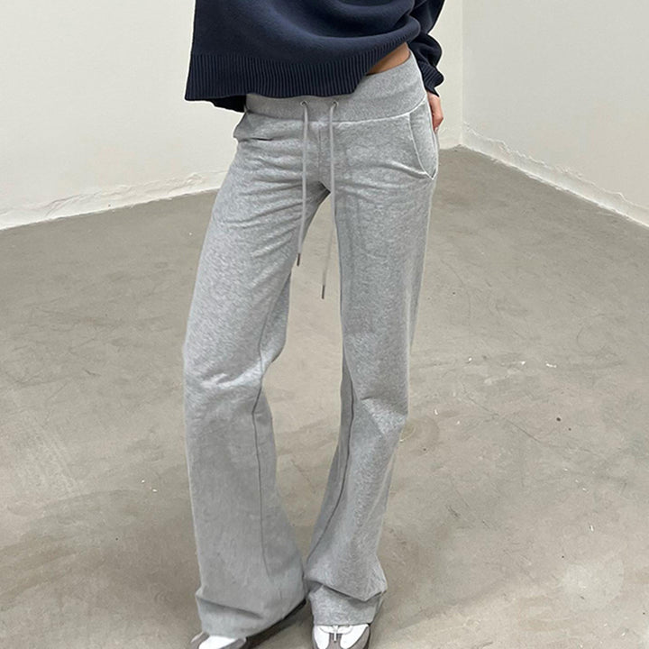 Dame Flared Sweatpants med elastisk liv og justerbar snor Skjora