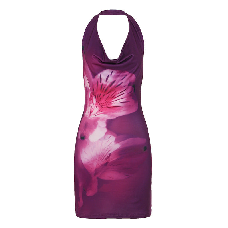 Dame Bandeau-kjole med blomstermotiv og tettsittende snitt Skjora