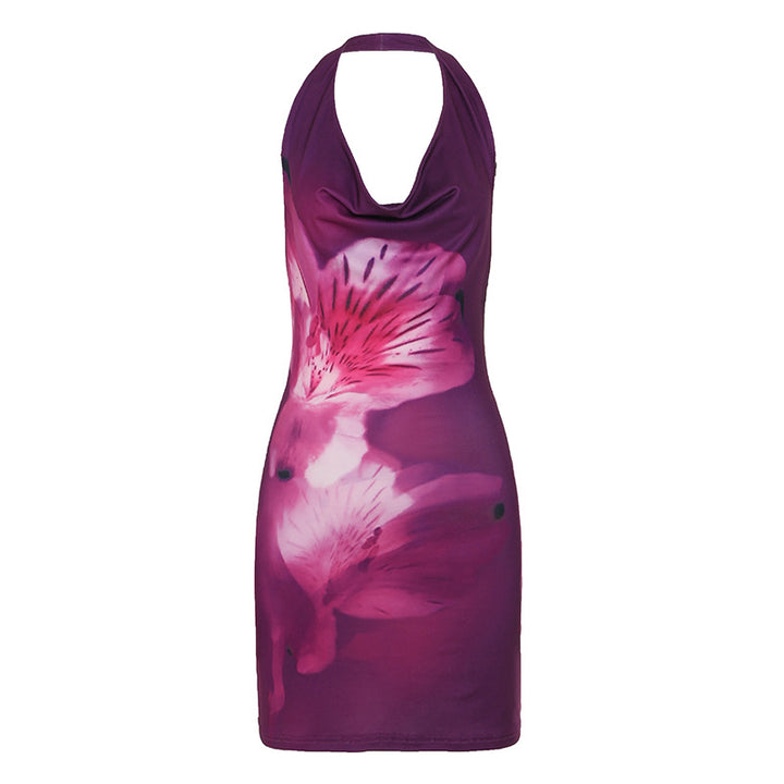 Dame Bandeau-kjole med blomstermotiv og tettsittende snitt Skjora