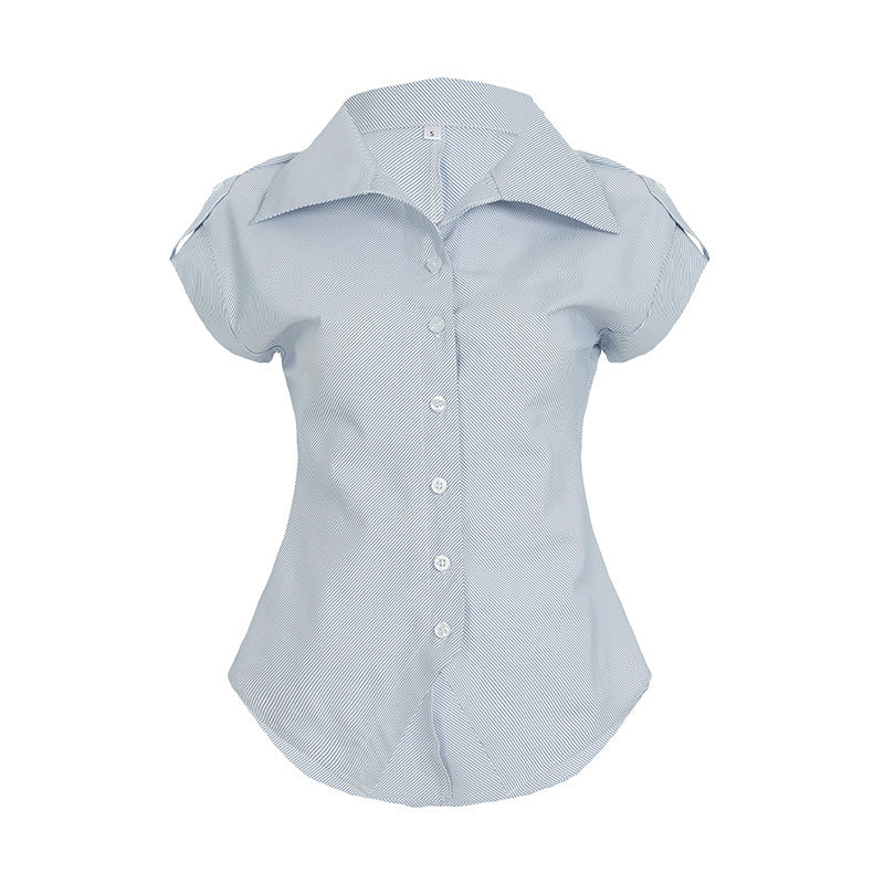 Damer elegant bluse med moderne striper Skjora