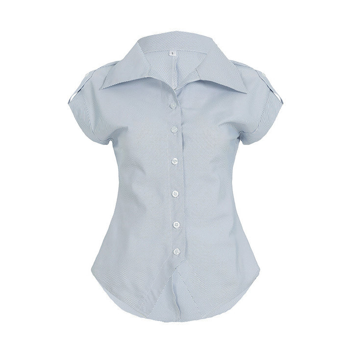 Damer elegant bluse med moderne striper Skjora