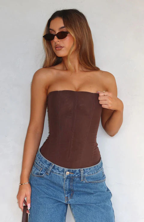 Damen Dessous-Kleid mit eleganten Fransen und transparentem Oberteil Skjora