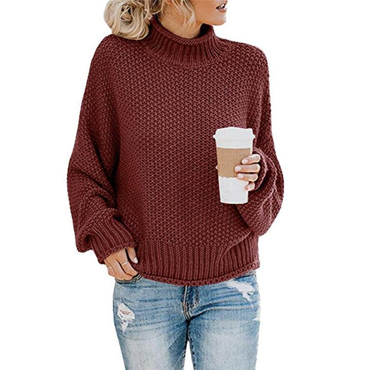 Dame chunky strikket turtleneck genser med en avslappet passform Skjora