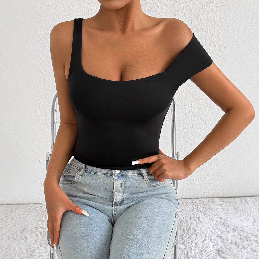 Dame Off-Shoulder Kroppstopp med figursydd snitt Skjora