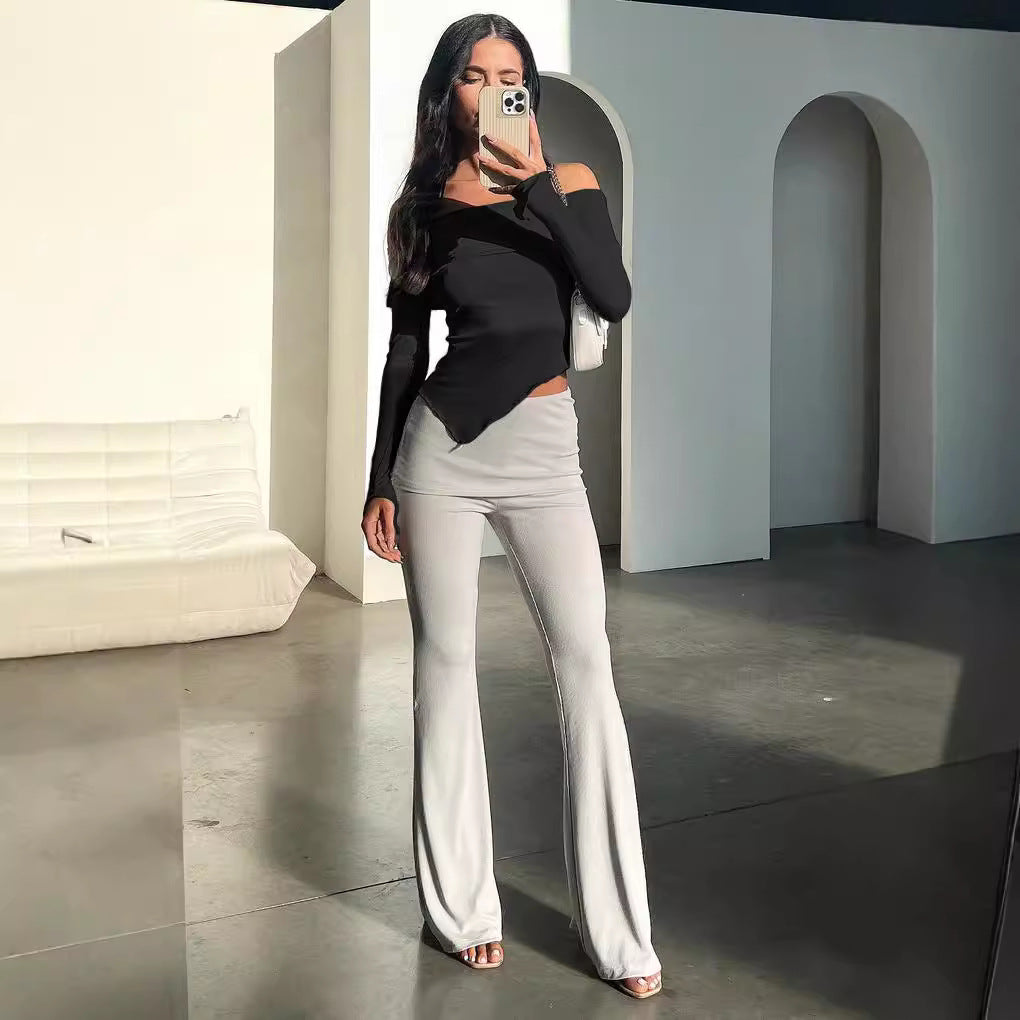 Dame Off-Shoulder skjorte med elegante trompeterm
