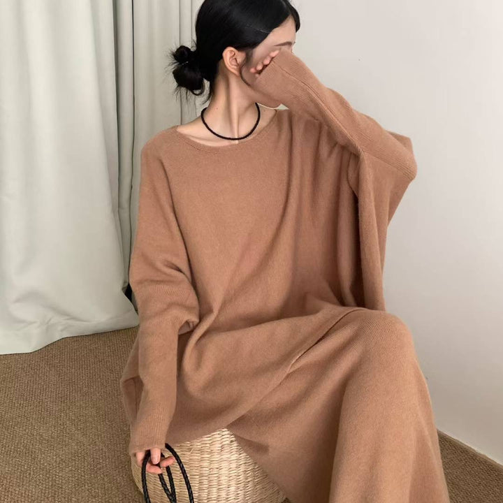 Damer Elegant Oversized Strikkegenser laget av mykt materiale Skjora