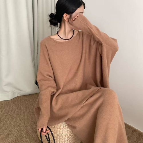 Damer Elegant Oversized Strikkegenser laget av mykt materiale Skjora