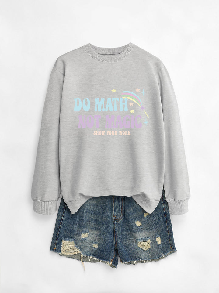 Dame avslappet sweatshirt med inspirerende matematikkmotiv Skjora