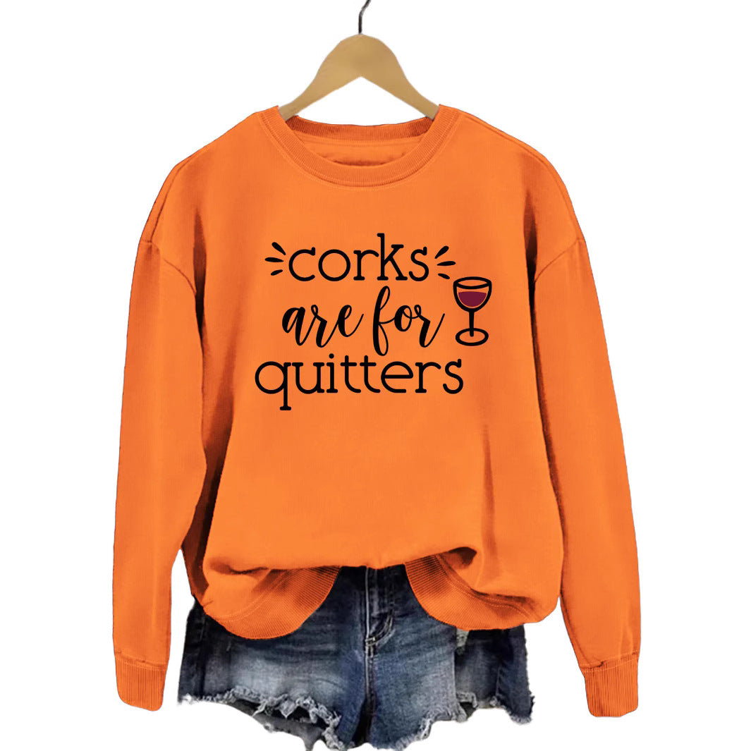 Dame sweatshirt med kreativt slogan og avslappet snitt Skjora