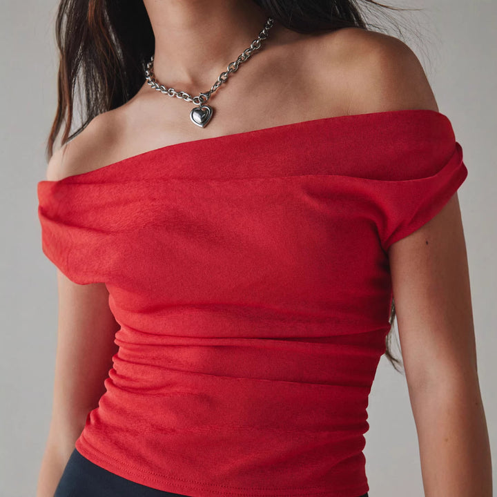 Dame Off-Shoulder overdel med figursmpisende snitt Skjora