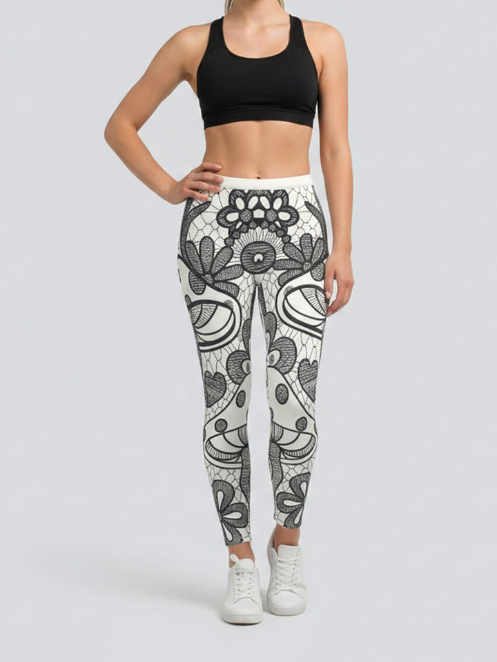 Damen Sportleggings mit stylischem Sternen-Design und hohem Bund Skjora