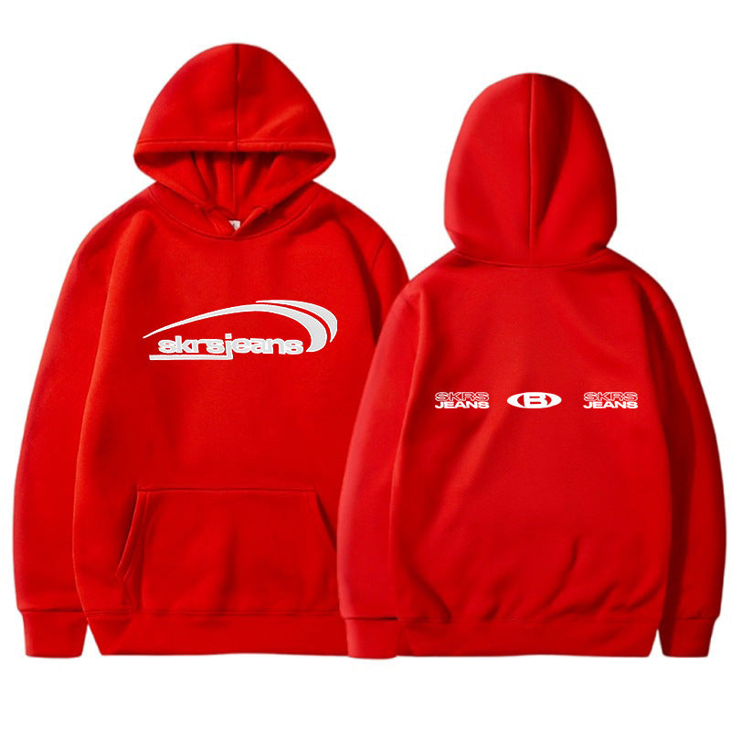 Women's hoodie with modern logo design and practical kangaroo pockets Skjora
