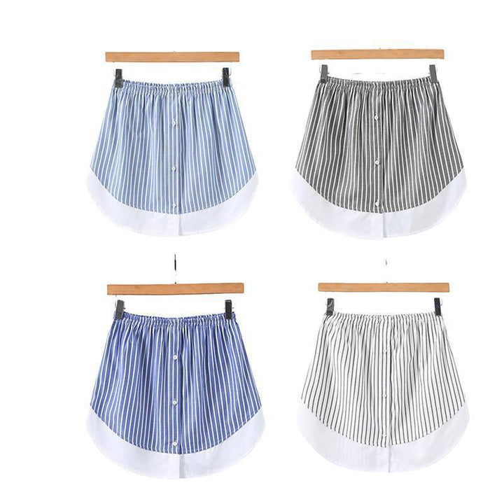 Dame skjorte med stripete design og asymmetrisk snitt Skjora