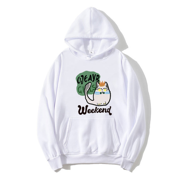 Damen Kapuzenpullover mit verspieltem Katzenmotiv Skjora