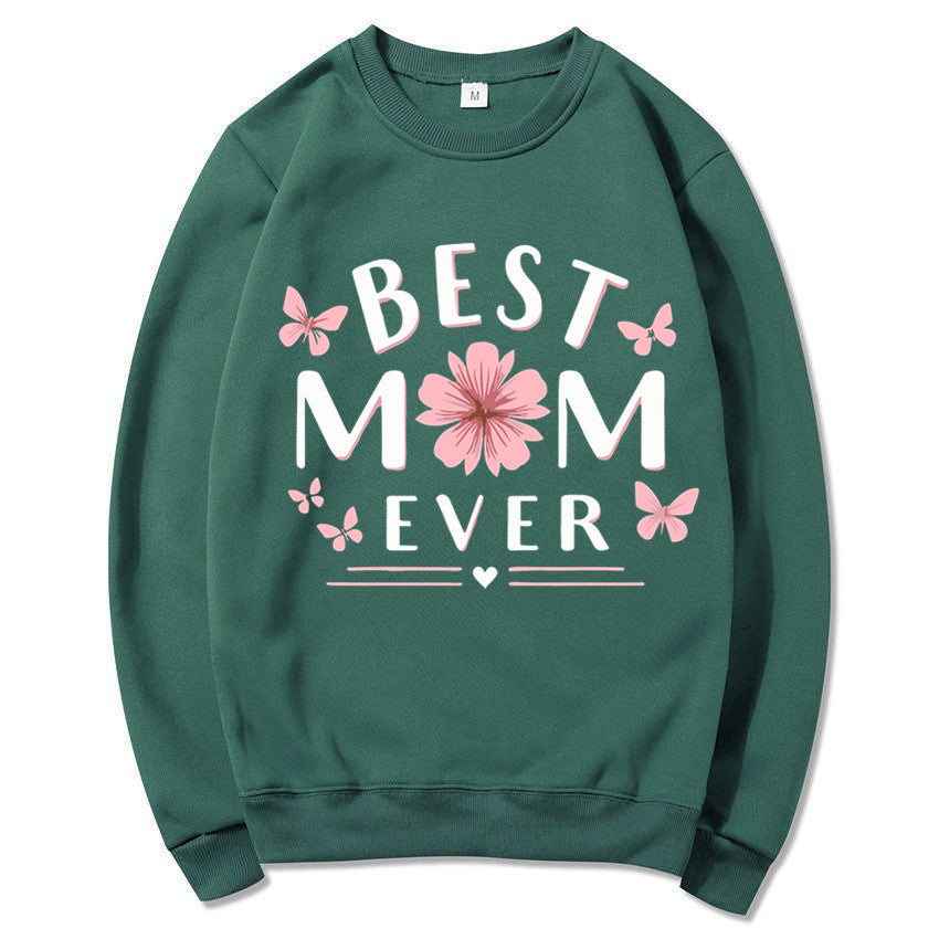 Dame sweatshirt med leken favorittutsagn og blomsterdesign Skjora