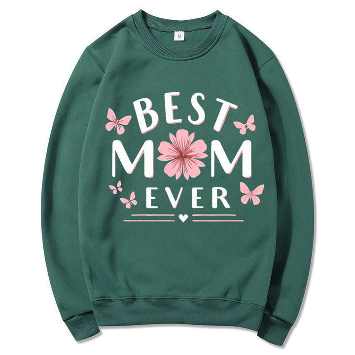Dame sweatshirt med leken favorittutsagn og blomsterdesign Skjora