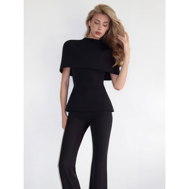 Dame Elegant topp med asymmetrisk krage og figursydd snitt Skjora