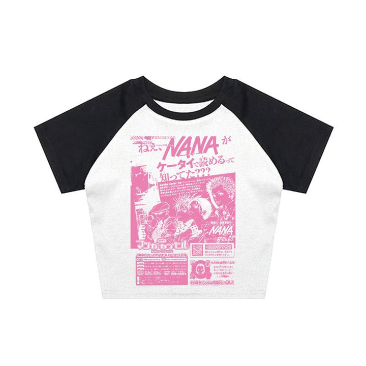 Damer Crop-Top med kreativ grafisk trykk Skjora