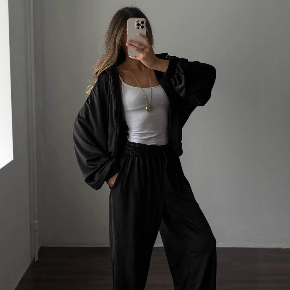 Damer casual treningsdrakt med elastisk midje og høy passform Skjora