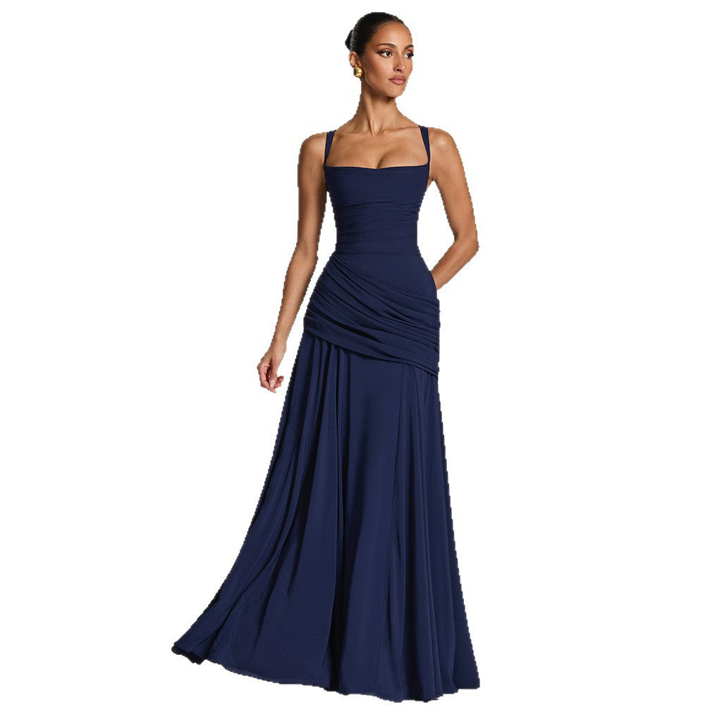 Dame Elegant kveldsdrakt med Off-Shoulder-design og Flytende Cape Skjora