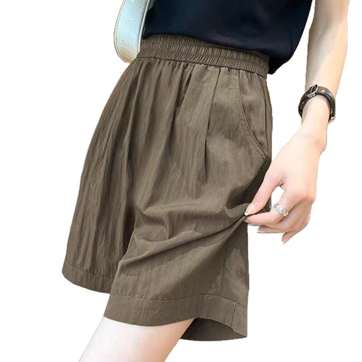 Dame casual shorts med elastisk midje og sidelommer