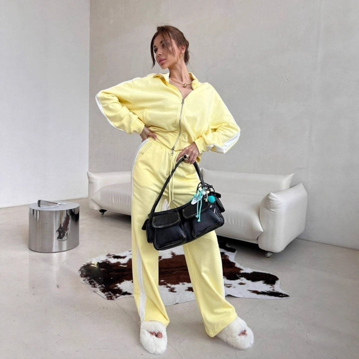 Dame sporty loungewear-set med moderne glidelås Skjora