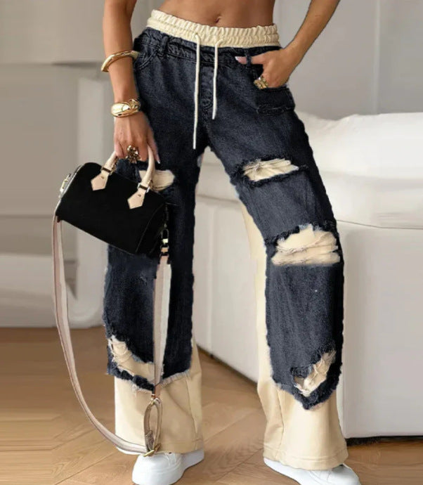 Kvinner Urban Ødelagt Denim Jogger Skjora