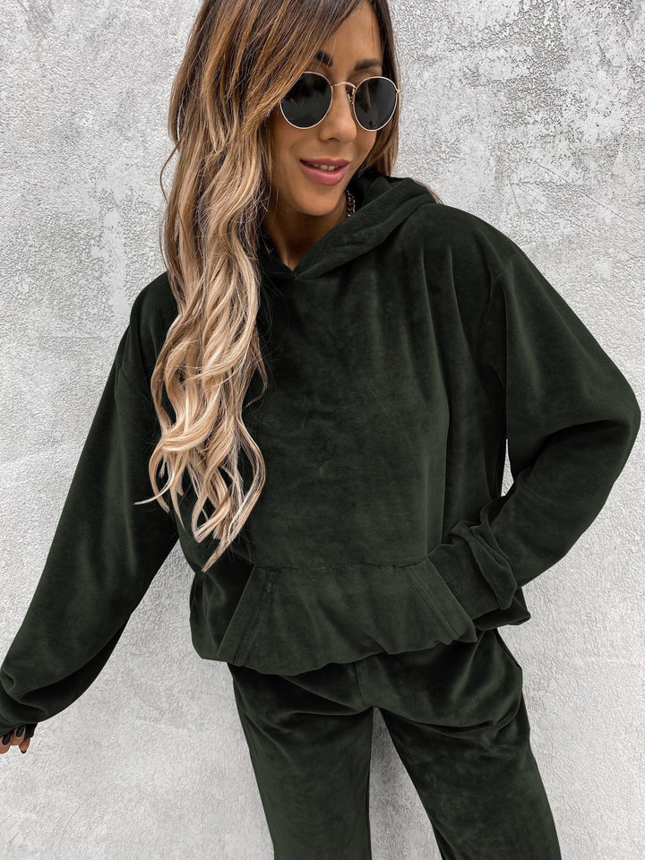 Dame koselig fleece hettegenser med avslappede detaljer Skjora