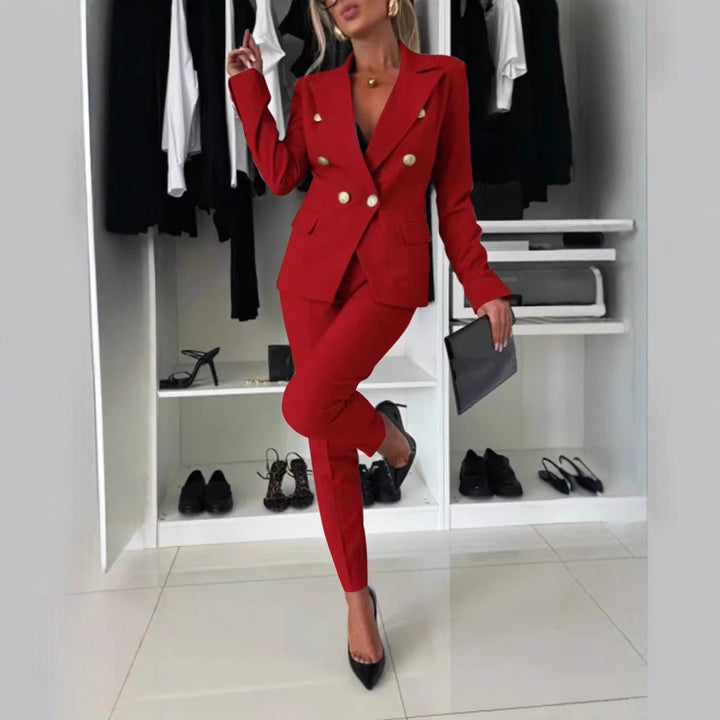 Dame elegant dress-set med dobbel knappestolpe og skreddersydd passform Skjora