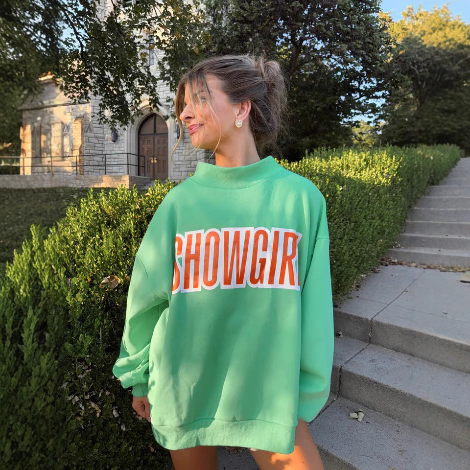 Kvinne Oversized Sweatshirt med Kreativ Grafisk Trykk Skjora