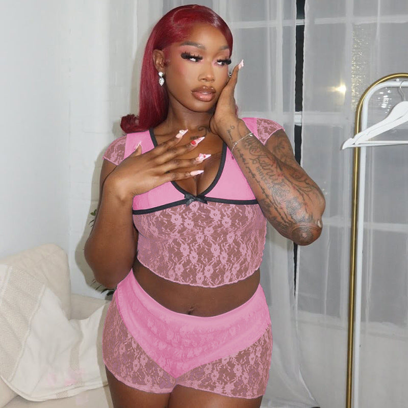 Women's pointy top with shorts set Skjora