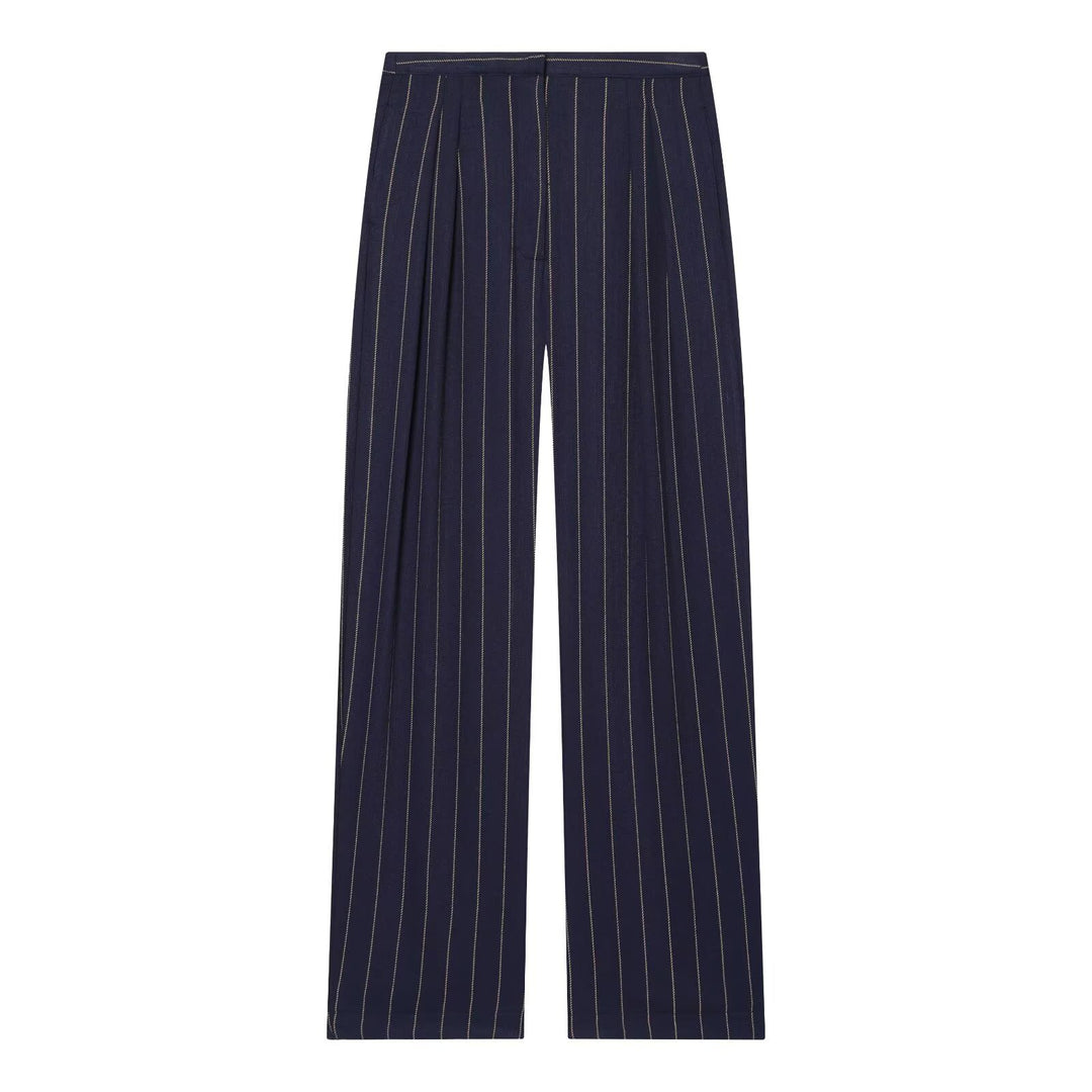 Dame vidde høy liv bukse med elegant stripeutseende og komfortabel fall Skjora