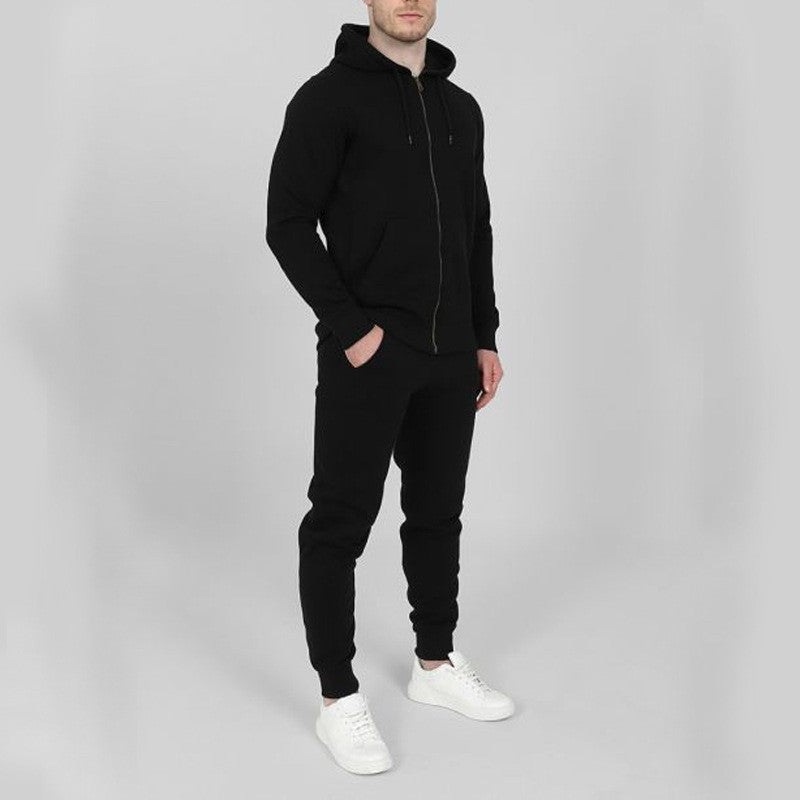 Herre sporty joggedress-set med praktiske lommer og høy krage Skjora