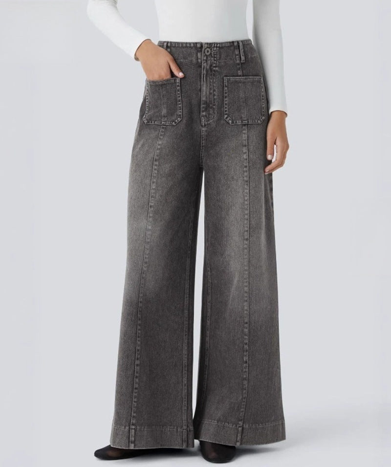 Kvinnenes vidde jeans med høye lommer Skjora