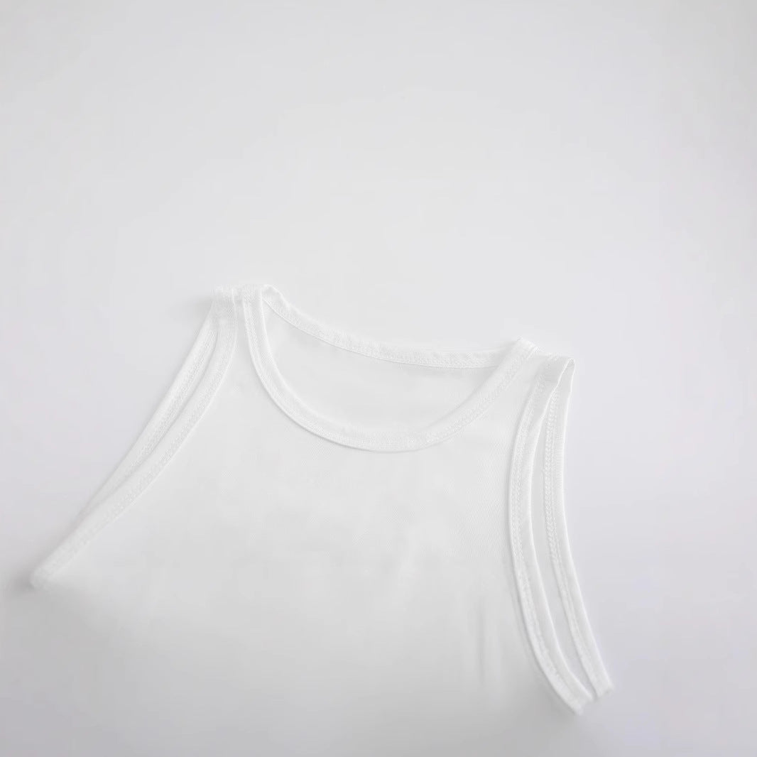 Dame Crop-Top med spennende hjerte-motiv og moteriktig tekst Skjora