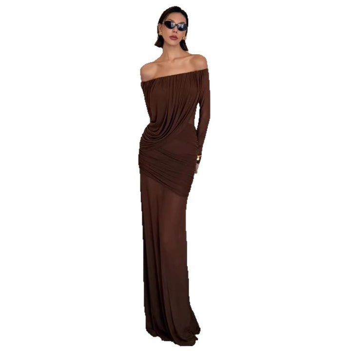 Dame elegant kjole med asymmetrisk drapering Skjora