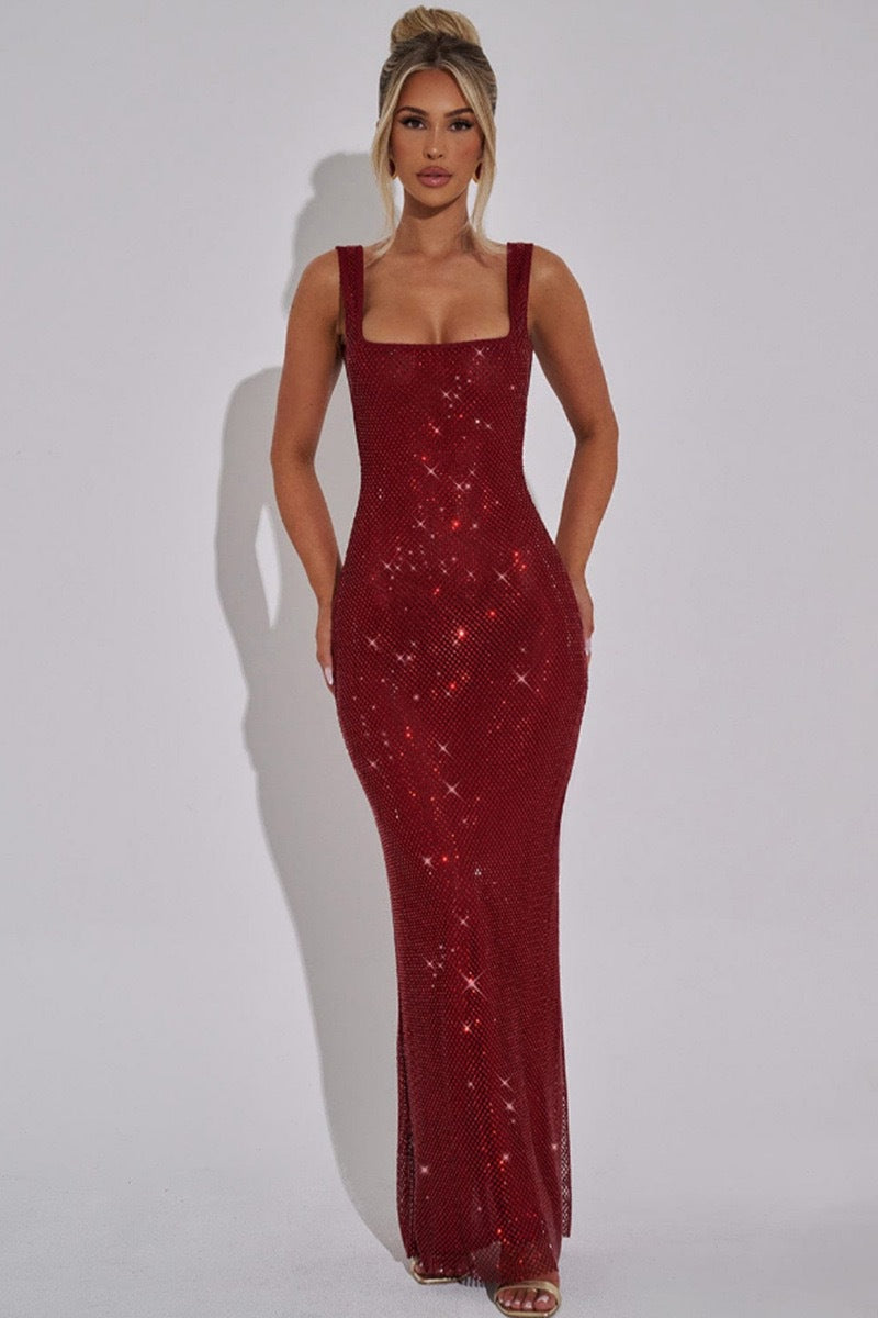 Dame Glamorous Paillett Kveldsdrakt med figursydd snitt Skjora