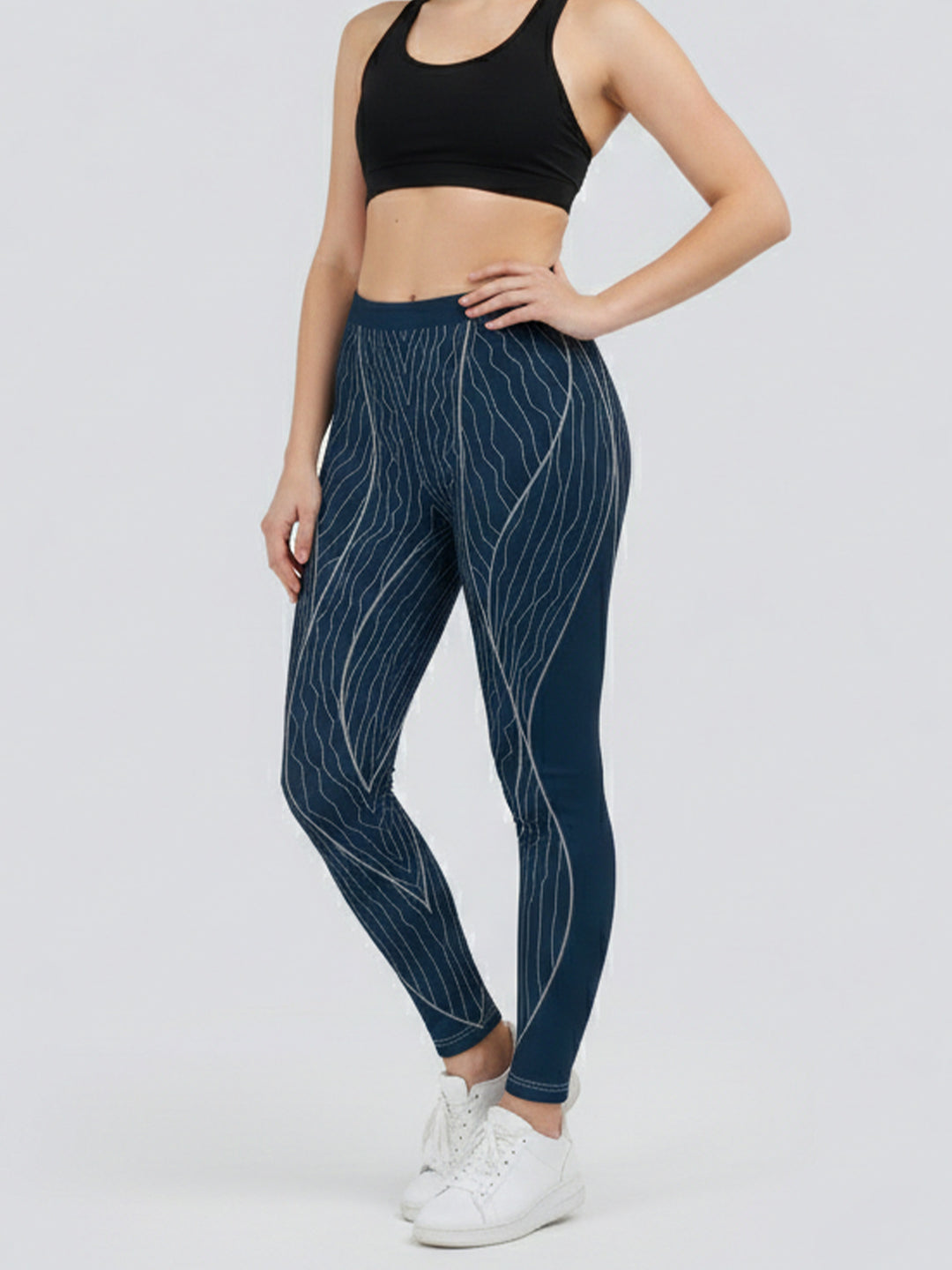 Damen Sportleggings mit stylischem Sternen-Design und hohem Bund Skjora