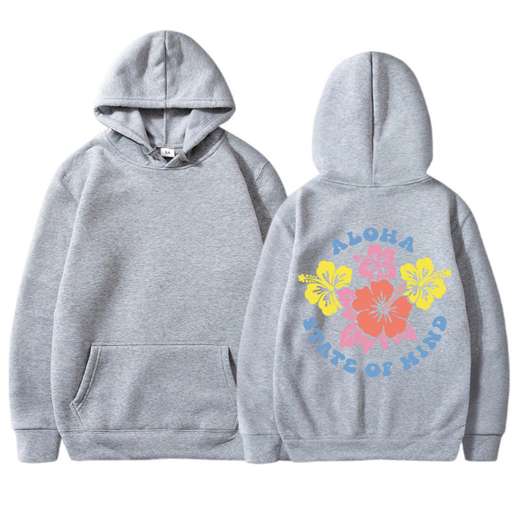 Kvinners hettegenser med blomster aloha design og komfortabel passform Skjora