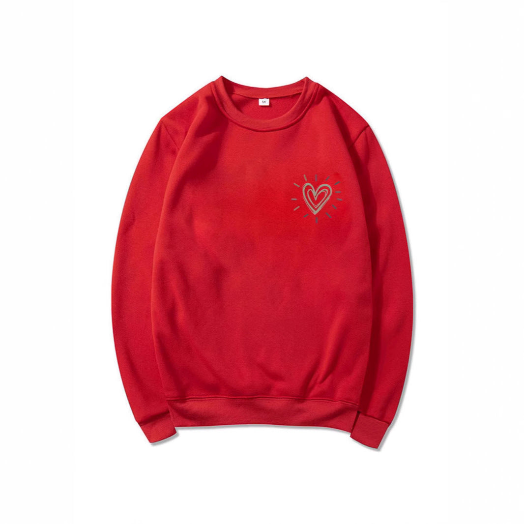 Dame Oversized Sweatshirt med søtt hjerte-motiv og avslappet snitt Skjora
