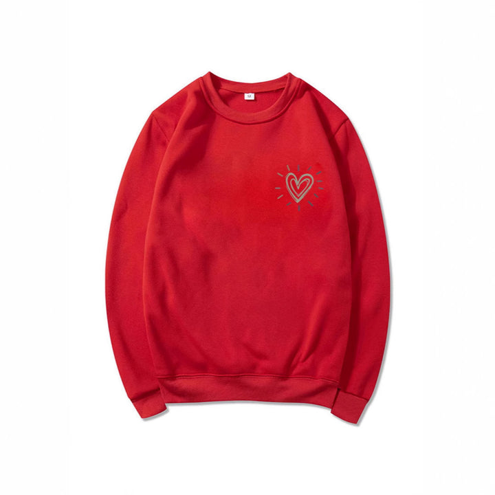 Dame Oversized Sweatshirt med søtt hjerte-motiv og avslappet snitt Skjora
